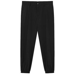 男装商场同款新品黑色运动休闲户外罗纹脚口九分裤子时尚百搭