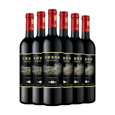 长城精选3解百纳红酒750ml×6瓶