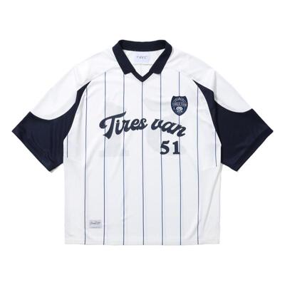 日系复古球衣领运动棒球polo短袖