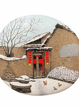 石材摆件现代客厅手绘饰品摆件