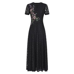 名兰世家高端轻奢小众妈妈礼服裙子日常可穿蕾丝连衣裙显瘦高级感