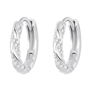 999纯银莫比乌斯环耳圈养耳洞耳钉女精致高级耳环气质冷淡风耳饰