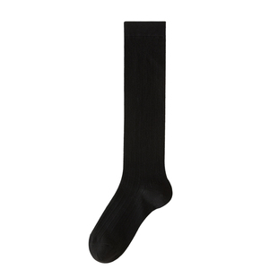 小腿袜子女夏季薄款无骨堆堆袜白色jk及膝长筒袜网眼透气夏天黑色