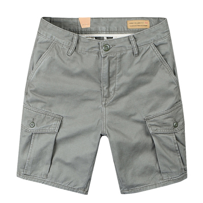 水洗复古做旧全棉纯色工装短裤