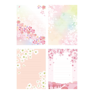 懿心阁樱花主题硬笔书法作品纸a4专业书法纸小学生专用纸书写纸