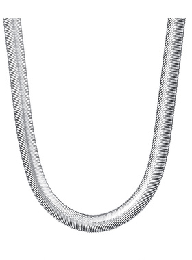 欧美简约银色钛钢刀片扁蛇骨项链