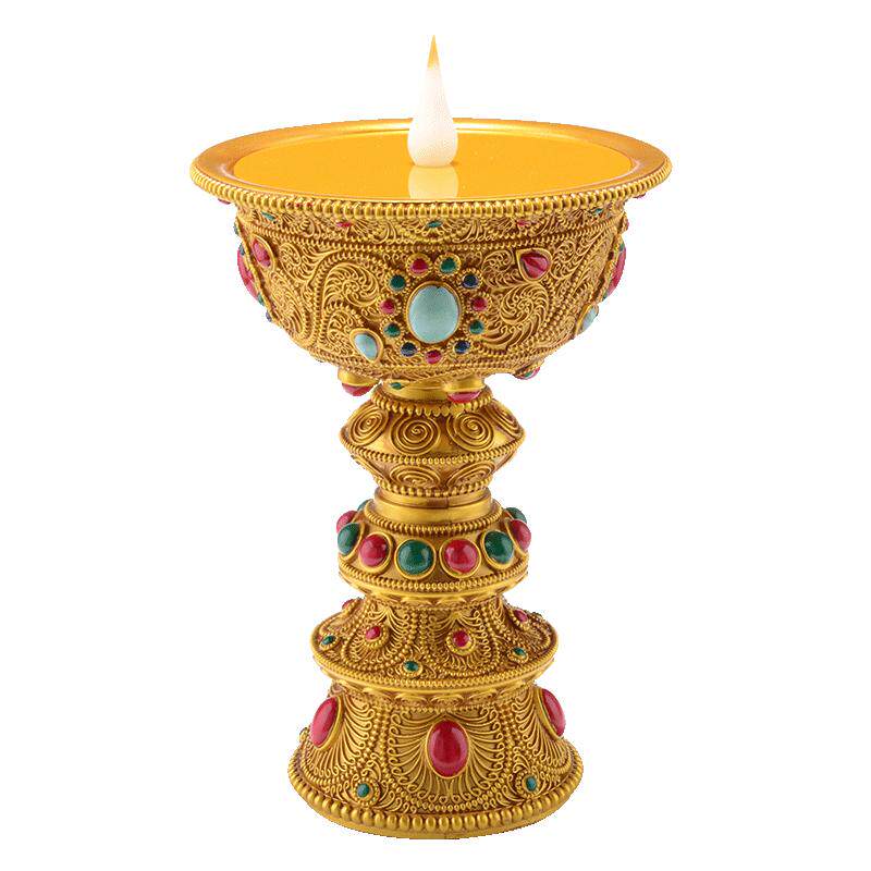 藏老喵树脂电子酥油灯长明灯底座
