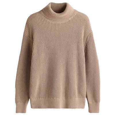 HM2025秋季新款女装罗纹针织圆高领套衫1317315