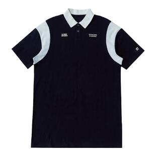 吉考斯工业×EDG 拼色Polo衫连衣裙女款短袖中长翻领休闲拼接裙子