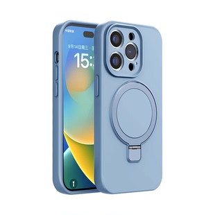 QPB适用iPhone17ProMax手机壳新款16pro液态硅胶苹果15全包Magsafe磁吸支架13pro防摔12max支点壳14Plus软Air