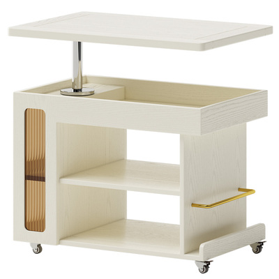 可移动升降多层储物边几推车