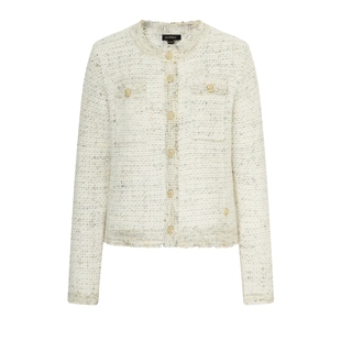 【可水洗】Scofield女小香风/珍珠纽扣/法式素雅/拉链针织开衫