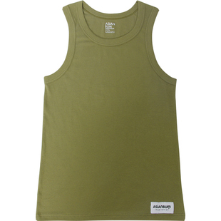 Asianbum50支螺纹棉质吸湿透气修身性感运动健身休闲打底背心