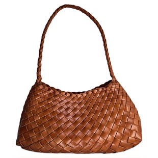 dragon8943编织包进口头层牛皮女通勤菜篮子手工真皮手提包单肩包
