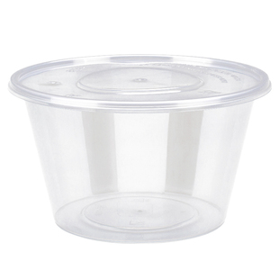 一次性汤碗200/300/450ml塑料碗外卖酱料盒圆形打包盒冰粉小圆碗