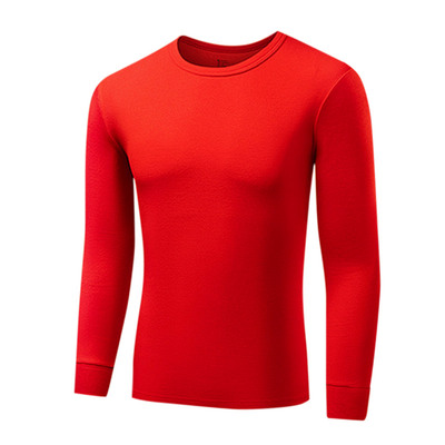 浪莎男士纯棉秋衣大红单件上衣