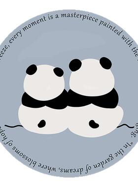 熊猫杯垫亚克力防烫桌面餐垫