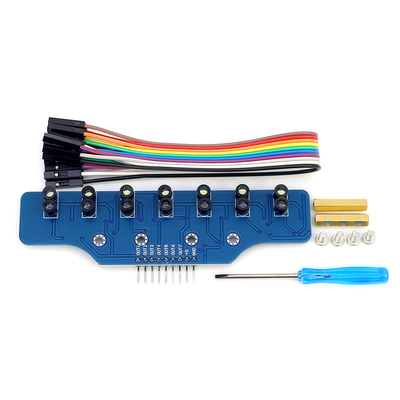 数字量七路灰度循迹模块智能小车光颜色识别7路光电寻迹巡线模块