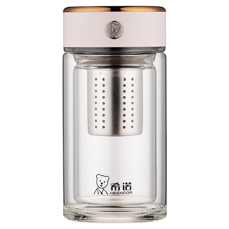 希诺女士抗菌双层茶水分离玻璃杯