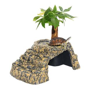 龟爬台乌龟楼梯晒台躲避屋养小乌龟专用缸晒背台休息栖息台晒龟台