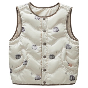 嫚熙宝宝童装羽绒马甲婴儿保暖坎肩冬外穿轻薄95白鹅绒男女童背心