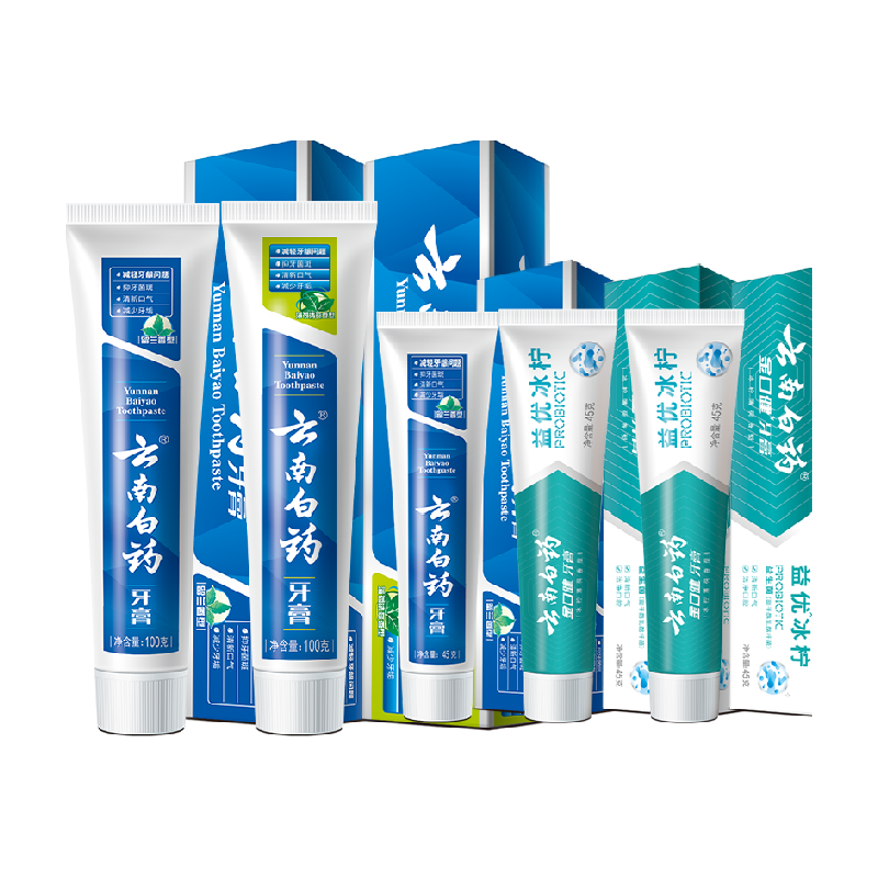云南白药牙膏留兰薄荷益生菌装335g护龈清新口气