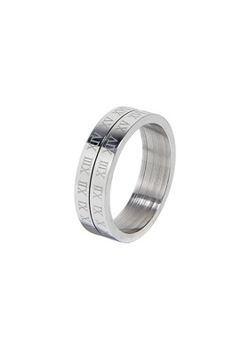 可转动罗马数字戒指ins冷淡风