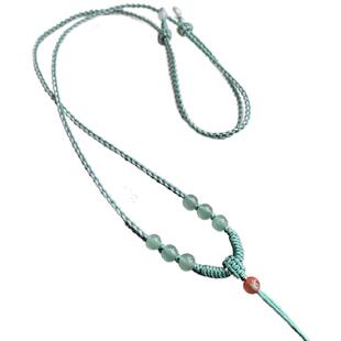 慢系原创手编吊坠挂绳玉石翡翠黄金坠子挂件绳可调节百搭清新玉绳