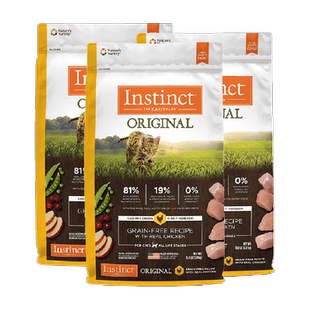 Instinct天然百利无谷鸡肉全猫粮11磅(5kg)*3包