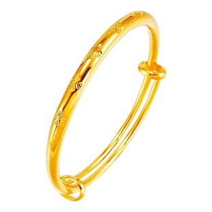 沙金手镯仿999真金色镀24K实心仿黄金手环女式饰品不掉色送礼光面