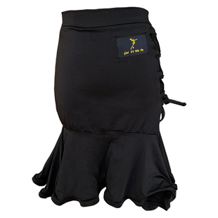 ACEdance瑰意女成人拉丁舞裙设计款交叉绑带性感分叉半身练功裙