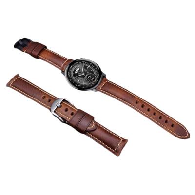 适用vivowatch3复古牛皮表带