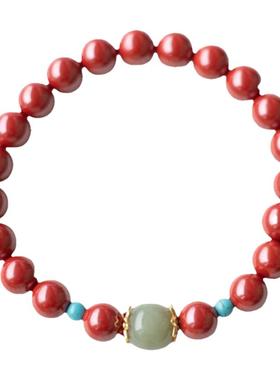 高含量帝王砂和田玉珠手串