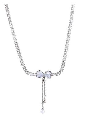 轻奢小众蝴蝶结流苏珍珠项链