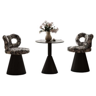 轻奢阳台桌椅三件套休闲区泡茶桌椅组合服装店美容院洽谈一桌两椅