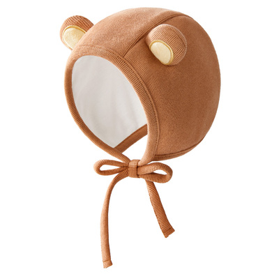 宝宝帽子a类纯棉0到3个月保暖帽