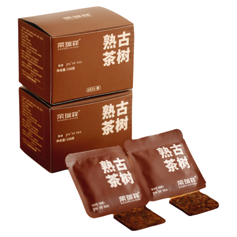 榮瑞祥冰島古樹熟茶袋裝茶熟普洱茶葉自喝禮盒官方正品方片茶包