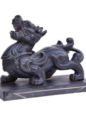 石雕青石石头刻貔貅一对招财镇宅