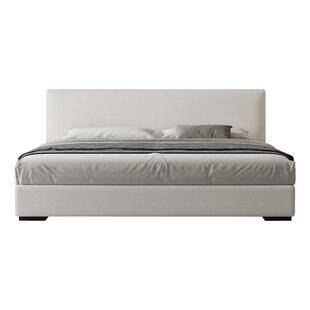 政府补贴奶油风棉麻布艺床可拆洗现代简约主卧大床侘寂1米8双人床