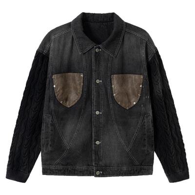 阴天出门牛仔加厚宽松棉衣外套