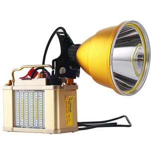 9核头灯强光充电超亮远射头戴式电筒激光炮48锂电大功率12V黄光灯