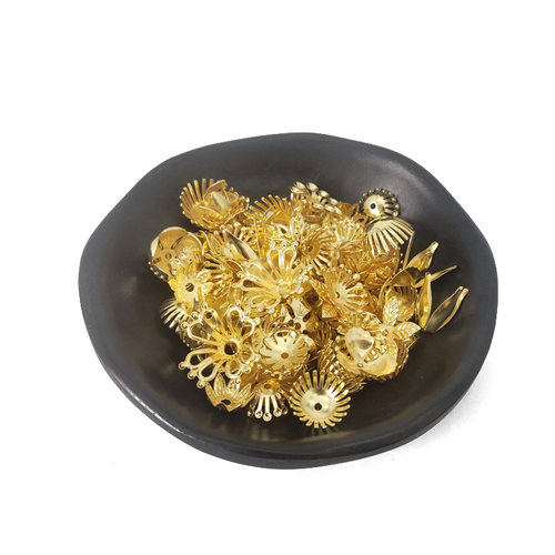混款金属花心diy手工古风发簪花朵花蕊花心金属铁片金色银色花托