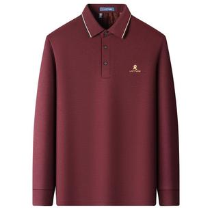 [绵羊毛桑蚕丝/加绒保暖]梦特娇冬季羊毛polo衫男长袖翻领T恤厚J