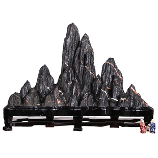 奇石中式办公室书柜摆件背有靠山窗台山摆件吧台玄关摆件真石60cm