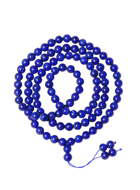 天然老矿青金石圆珠款佛珠 108颗男女款水晶帝王青金石毛衣链饰品