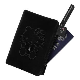 证件收纳包可爱猫咪护照夹便携一体卡包登机牌身份证多功能收纳包