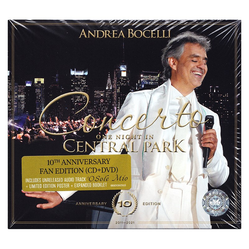 【原装进口】安德烈波切利 中央公园音乐会10周年纪念 CD+DVD唱片