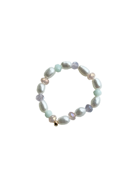 韩国水晶天然串珠弹力可调节戒指