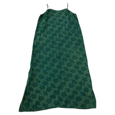 沉香布衣草堂垒土植物染吊带长款连衣裙斑驳感无折