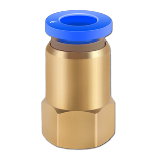 PT铜内螺纹气管快速接头1/2/3/4分快插式直通PU管气动元件PCF8-04